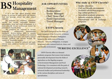 Bachelor of Science in Hospitality Management (BSHM).